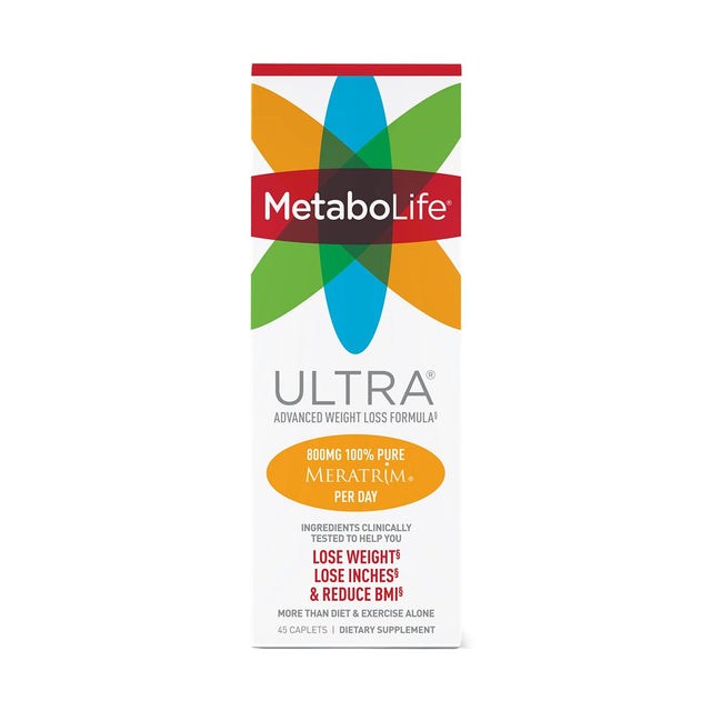 Metabolife Ultra Advanced Weight Loss Formula - Appetite Suppressant & Metabolism Booster for Weight Loss W/ Meratrim, Garcinia Cambogia, Caffeine - Thermogenic Fat Burner for Men & Women, 45 Caplets