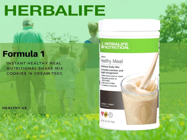 HERBALIFE COMBO FIVE FORMULA 1 Healthy Nutritional Shake Mix (Cookies and Cream 750G)-Herbal ALOE CONCENTRATE PINT 473Ml-Personalized PROTEIN POWDER 360G-Herbal TEA CONCENTRATE 51G with SHAKER CUP and SPOON