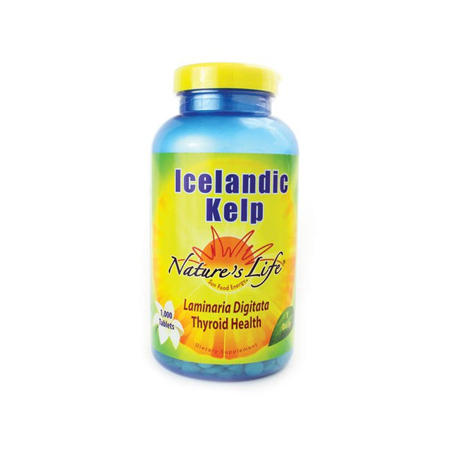 Nature'S Life Icelandic Kelp 41 Mg Tablets | Thyroid Support Supplement with Iodine | No Gluten, Non-Gmo Green Superfood | 1000 Count