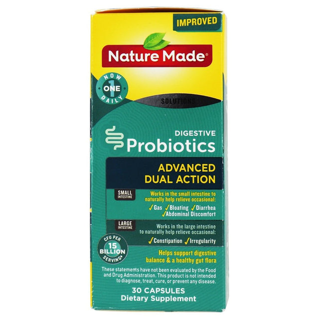 Nature Made - Digestive Probiotics Advanced Dual Action 15 Billion CFU - 30 Capsules