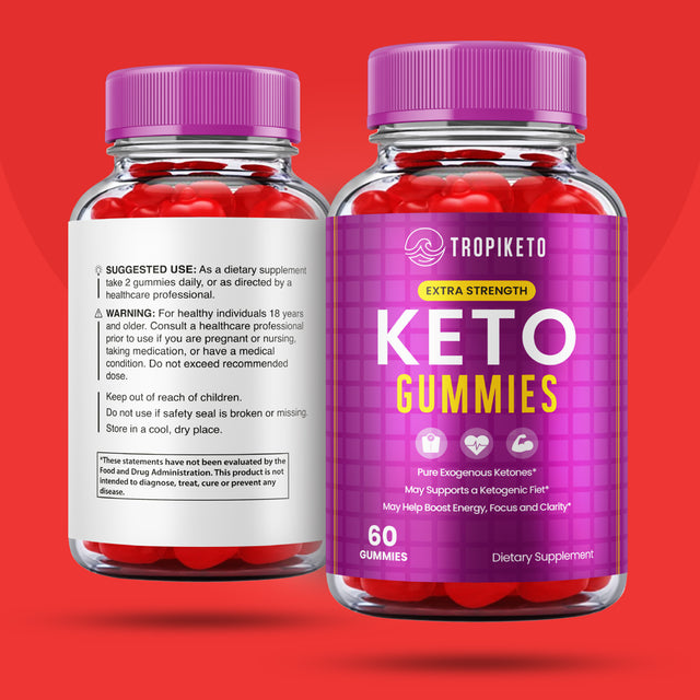 Tropiketo Keto Gummies for Weight Loss Tropi Keto ACV Gummies Extra Strength Apple Cider Vinegar Supplement (60 Gummies)