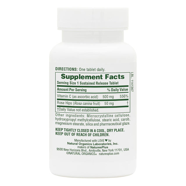 Nature'S plus Vitamin C - Sustained Release - 500 Mg - 90 Tablets