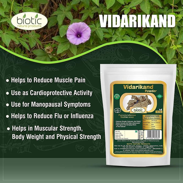 Biotic Vidarikand Powder/Vidharikand Churna - 400 Gm