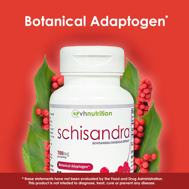 VH Nutrition Schisandra 700Mg Adrenal Support Supplement - Enhance Immune System, Stress Relief, Fertility, Digestive Health & More - 60 Capsules