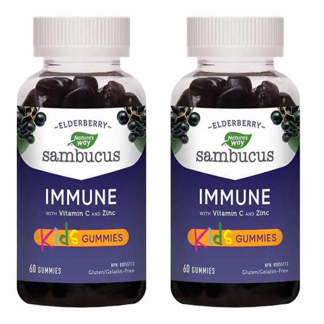 Sambucus Kids Elderberry Cold and Flu Care - 2 X 60 Gummies | Children'S Immune Defense