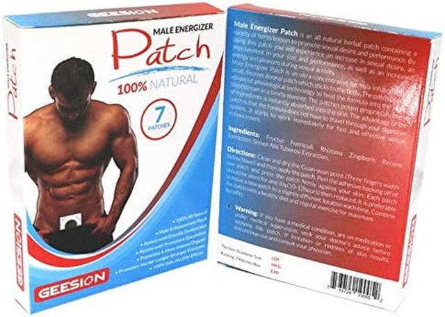 Bigger Penis Harder and Longer Lasting Erections Advanced Male Energizer Transdermal Patch Technology Herbal 100% Natural One Box (7 Patches) (1)