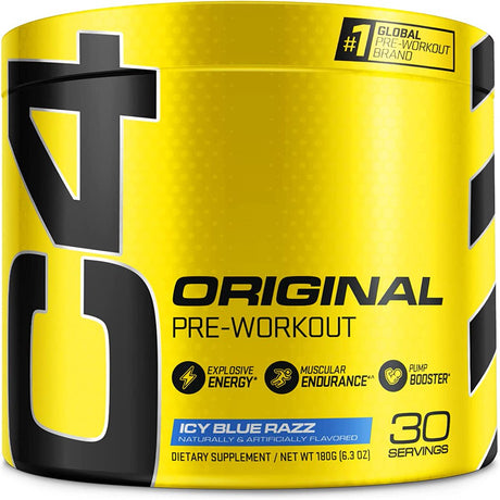 Cellucor C4 Original Pre Workout Powder ICY Blue Razz -Vitamin C for Immune Support-Sugar Free Preworkout Energy for Men & Women 150Mg Caffeine plus Beta Alanine plus Creatine - 30 Servings