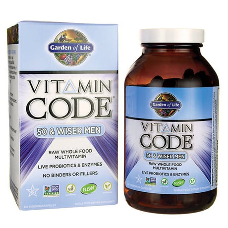 Garden of Life Vitamin Code 50 & Wiser Men'S Multi, 240 Capsules