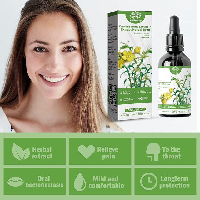 Clearbreath Dendrobium and Royal Candle Extract - Powerful Lung Support, Clear Breath Dendrobium & Royal Candle Extract Herbal Drops, Suitable for Daily Body Care (60 Ml)