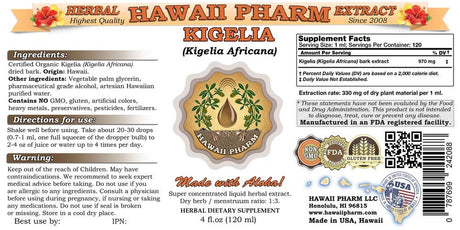 Kigelia (Kigelia Africana) Tincture, Organic Dried Bark Liquid Extract, Sausage Tree, Herbal Supplement 4 Oz