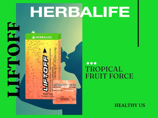 Herbalife LIFTOFF Energy Tablets - Tropical Fruit Force, Naturally Flavored, Instant Energy Drink Tablets for Natural Boost of Energy, Clears Minds, On-The-Go, 60 Tablets (Pack of 1)