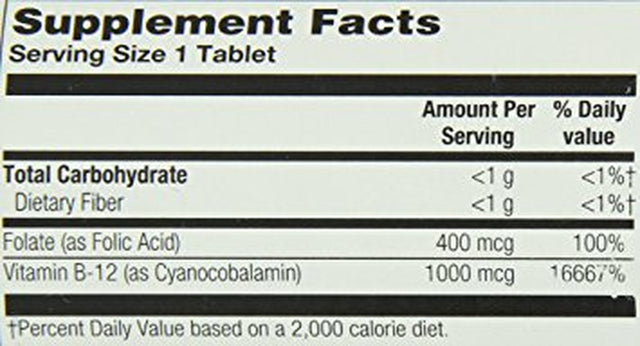 Natures Life - Vitamin B 12, Tablet (Btl-Plastic) 1000Mcg 250Ct