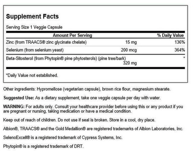 Swanson Beta-Sitosterol 320 Mg 30 Veggie Capsules