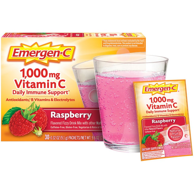 Emergen-C Vitamin C Supplement Powder for Immune Support, Raspberry, 60 Ct