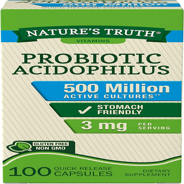 Nature'S Truth Vitamins Probiotic Acidophilus 3Mg Quick Released Cap, 100Ct, 3-Pack