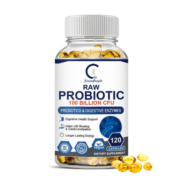 Probiotics Digestive Enzymes 100 Billion CFU Potency Immune Health 120 Capsules