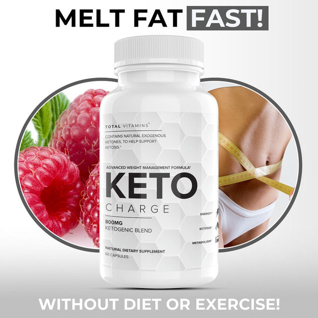 Keto Charge Keto Diet Pills BHB Advanced Weight Loss Ultra Boost Keto Fat Burner 60 Capsules