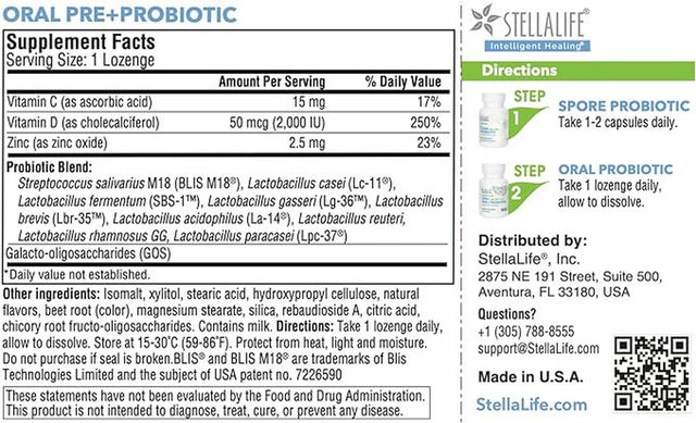 Stellalife Probiotics Kit (Pre/Post) for Digestion and Dental Health