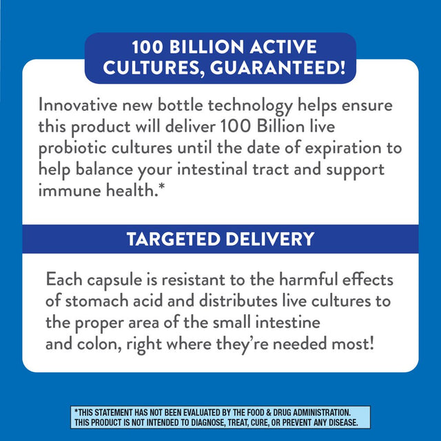 Nature’S Way Fortify Optima Daily Probiotic, 100 Billion CFU, 15 Strains, Digestive & Immune Support*, with Prebiotics, 30 Capsules