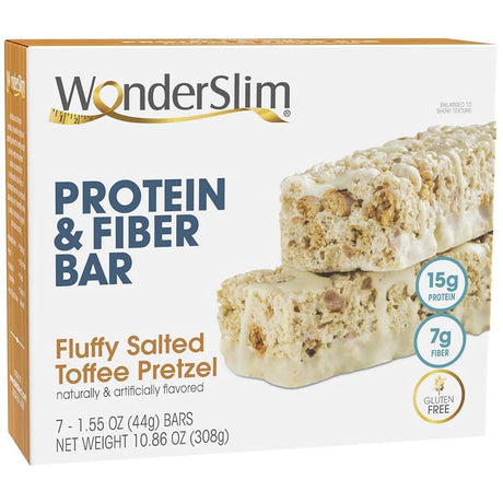 Wonderslim Protein and Fiber Bar Bundle, Fluffy Salted Toffee Pretzel & Fluffy Nutter