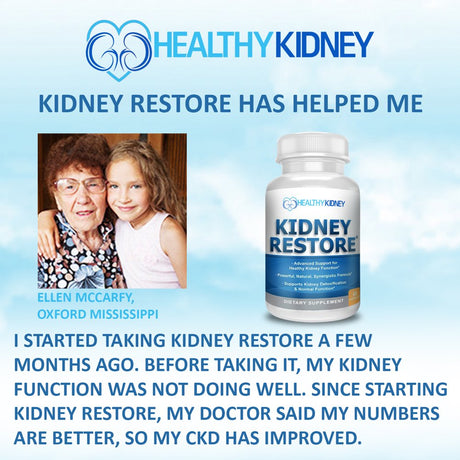 Healthy Kidney Kidney Restore: Kidney Detox Supplement plus Vitamins, for Normal Nutrition, Function & Health