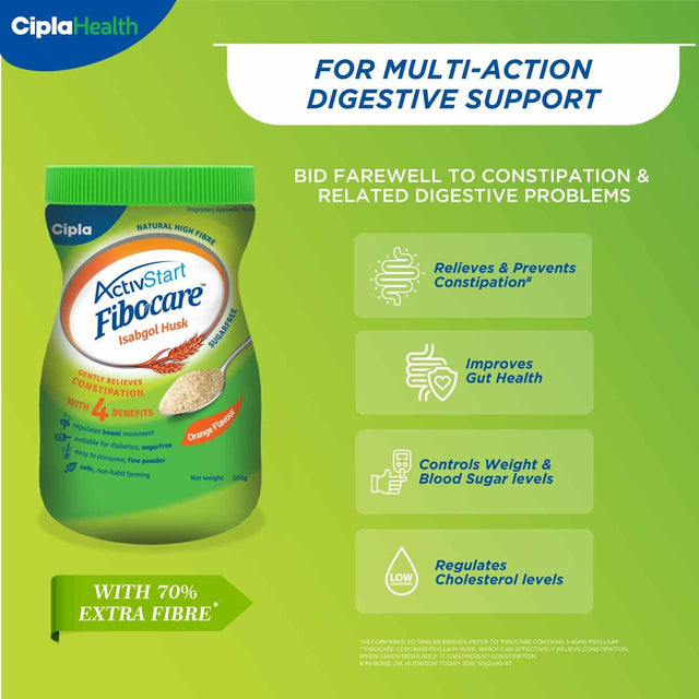 Fibocare Isabgol Husk Powder | Sugar Free | Effectively Relieves Constipation |Promotes Gut Health | Supports Digestive Health | 100Gm-Pack of 2