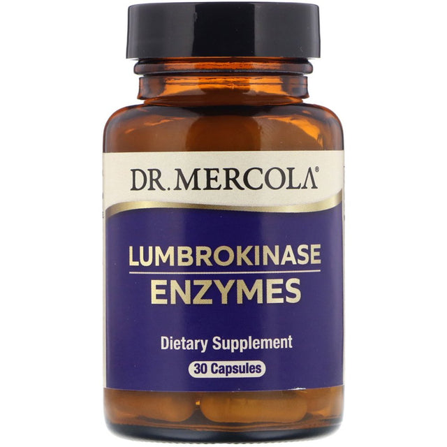 Dr. Mercola Lumbrokinase Enzymes Dietary Supplement, 30 Servings (30 Capsules), Supports Cognitive and Cardiovascular Health*, Non GMO, Soy Free, Gluten Free