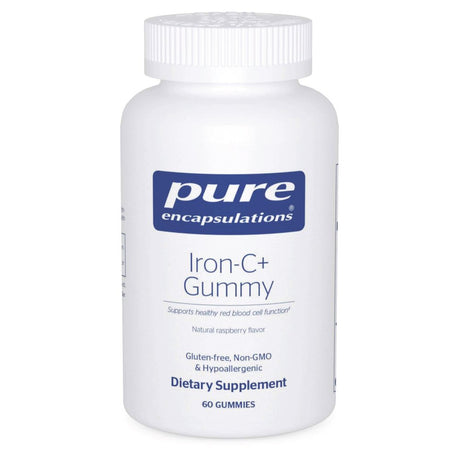 Pure Encapsulations Iron-C+ Gummy |Great-Tasting Blend of Iron and Vitamins to Support Healthy Red Blood Cell Function* | 60 Gummies | Natural Raspberry Flavor*