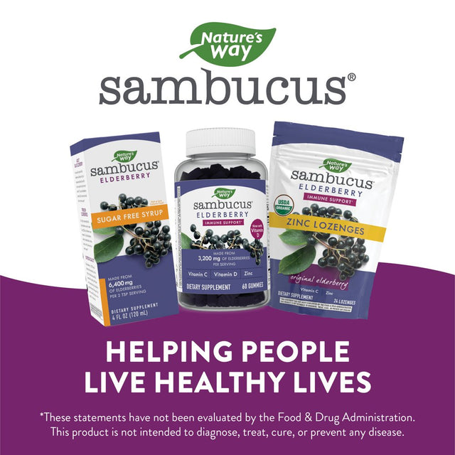 Sambucus Organic Zinc Lozenges with Elderberry and Vitamin C, Berry Flavored, 24 Count