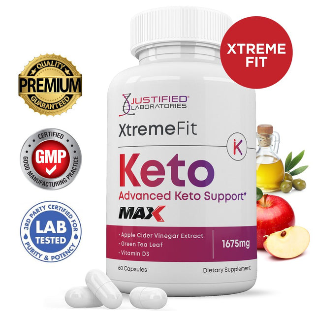 Xtreme Fit Keto ACV MAX Pills 1675Mg Alternative to Gummies Dietary Supplement 60 Capsules