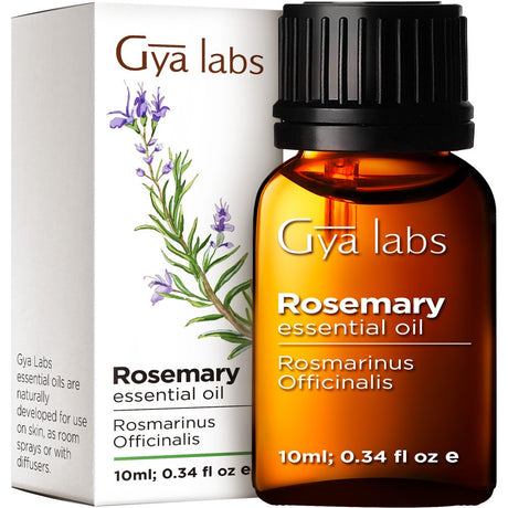 Gya Labs Spain Rosemary Oil for Hair & Scalp (0.34 Fl Oz) - Natural Rosemary Essential Oils for Hair, Skin & Diffuser