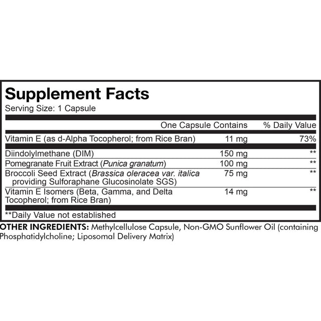 Codeage Liposomal DIM-E, Diindolylmethane, Antioxidant SGS Vitamin E Tocopherols & Isomers, 120 Ct