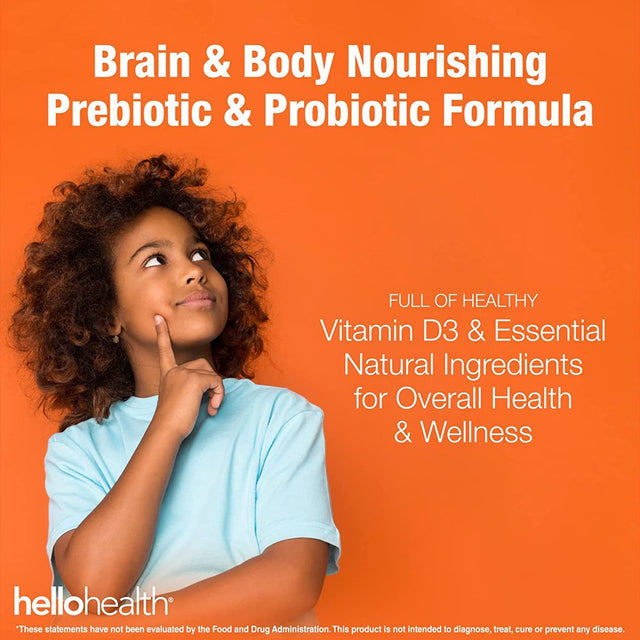 Hello Health Belly Great Daily Probiotic for Women, Men, Kids - Gut Health Immune Support Stress Relief and Vitamin D3, Folate, B Vitamins - 60 Count