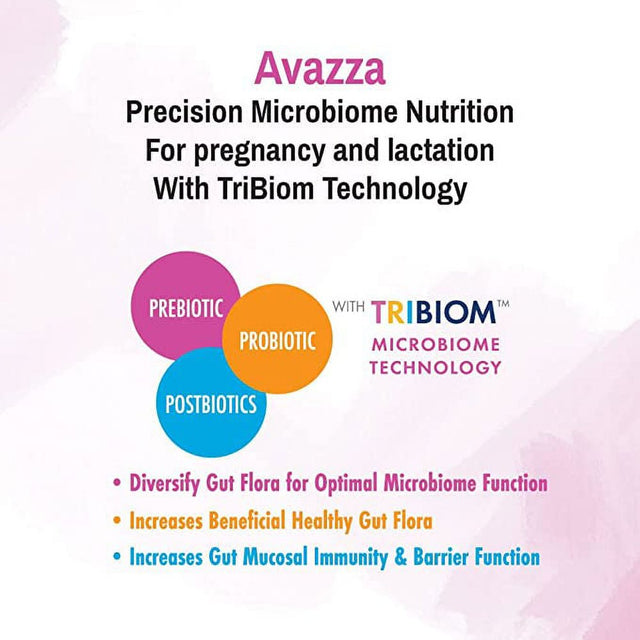 Biom Probiotics Avazza Precision Nutrition for Prenatal and Nursing, Gut Health Formula, Probiotics and Prebiotics for Women, 150G