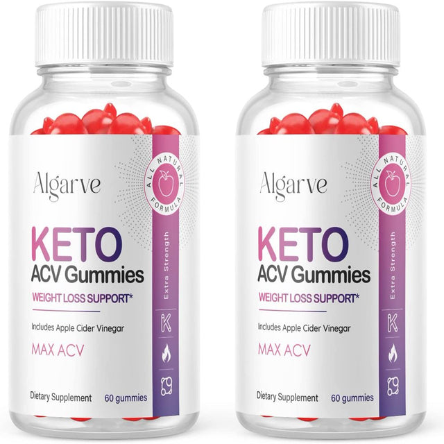 (2 Pack) Algarve Keto ACV Gummies - Supplement for Weight Loss - Energy & Focus Boosting Dietary Supplements for Weight Management & Metabolism - Fat Burn - 120 Gummies