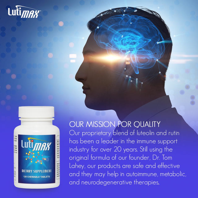 Lutimax Luteolin Complex W/ Rutin 4 Pack -120 Chewable Tablets for Brain & Immune Support