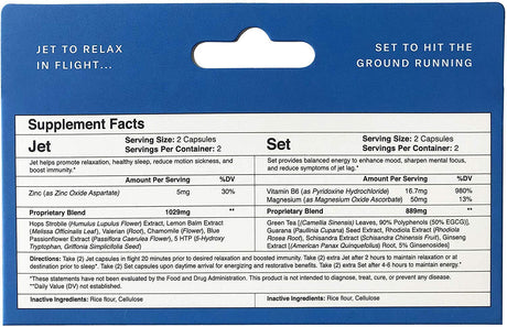 JET SET NATURAL, Jet Lag Relief & Prevention Pills | Sleep Specialist Created | Travel Immune Support | Jet to Relax & Boost Immunity | Set to Energize & Restore | Herbs, Vitamins & Minerals