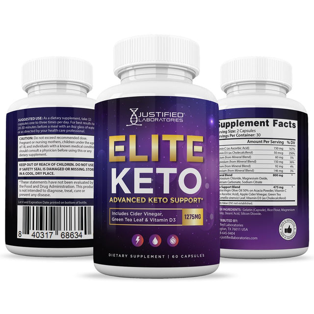 (10 Pack) Elite Keto ACV Pills 1275Mg Dietary Supplement 600 Capsules