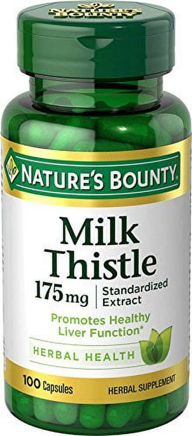 Milk Thistle by Nature'S Bounty, Herbal Health Supplement, Supports Liver Health, 175Mg, 100 Softgels