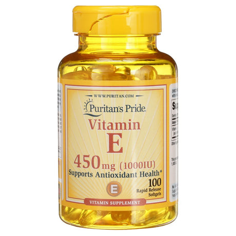 Puritan'S Pride Vitamin E 1000 IU Softgels, 100 Rapid Release Softgels