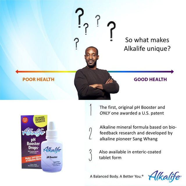 Alkalife Ph Booster Drops | the First Patented Alkaline Water Booster to Neutralize Acid & Balance Ph for Immune Support, Peak Performance, Detox, Wellness, Weight Loss & Reduced Inflammation , 1.25Oz