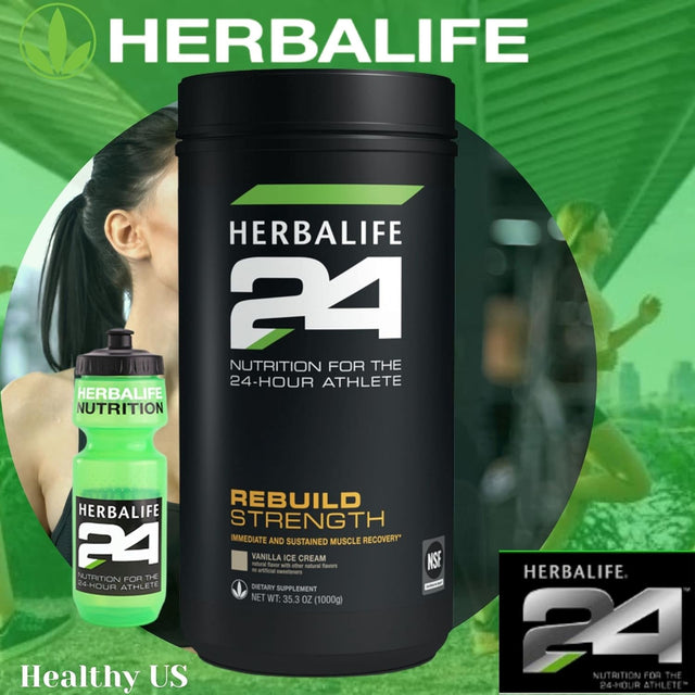 HERBALIFE24 Rebuild Strength: Vanilla Ice Cream (1000 G), Nutrition for the 24-Hour Athlete, Rebuild Lean Muscle, Support Immune Function, Natural Flavor, No Artificial Sweetener, 1000G