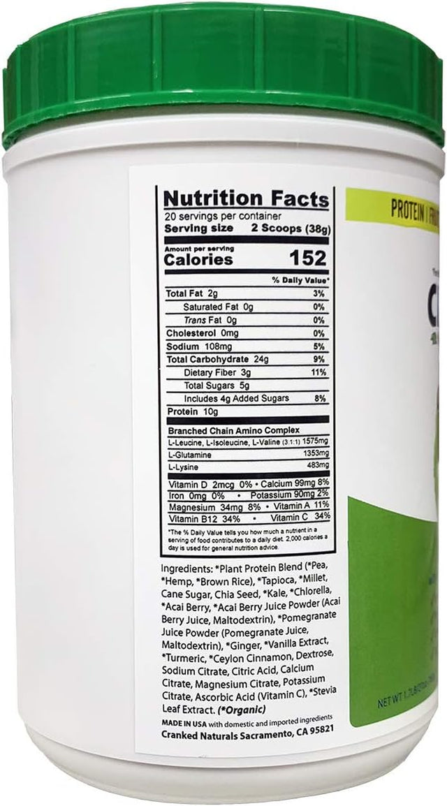 Complete Meal Replacement & Recovery Drink Mix 1.6Lb, 40 Servings - Fruits, Greens, Plant Based Protein and Amino Powder Blend for Muscle Recovery, Healthy Meal on the Go, Organic, Gluten Free, Vegan