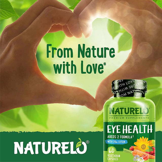 NATURELO Eye Vitamins - AREDS 2 Formula Nutrients with Lutein, Zeaxanthin, Vitamin C, E, Zinc, Pl DHA - Supplement for Dry Eyes, Healthy Vision, Eye Support - 60 Vegan Capsules