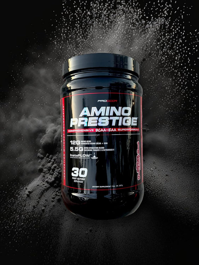 Amino Prestige - #1 BCAA & EAA Vegan/Fermented Amino Acid Intraworkout Formula Naturally Flavored Bcaas - 30 Servings (Sour Cherry Bomb)