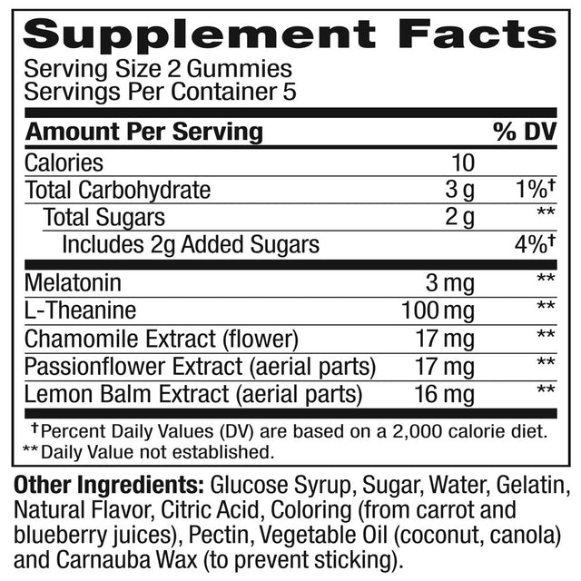 OLLY Sleep Gummy Supplement, 3Mg Melatonin, L Theanine, Chamomile, Blackberry, 10 Ct