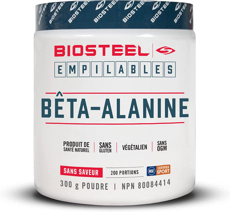 Biosteel Stackables Beta-Alanine Powder, Gluten Free and Non-Gmo Formula, Unflavored, 200 Servings