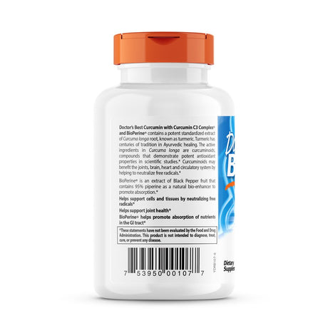 Doctor'S Best Curcumin from Turmeric Root, Non-Gmo, Gluten Free, Soy Free, Joint Support, 500Mg Caps with C3 Complex & Bioperine, 120 Veggie Caps