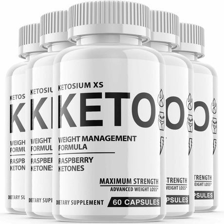 (5 Pack) Ketosium XS Keto - Supplement for Weight Loss - Energy & Focus Boosting Dietary Supplements for Weight Management & Metabolism - Advanced Fat Burn Raspberry Ketones Pills - 300 Capsules