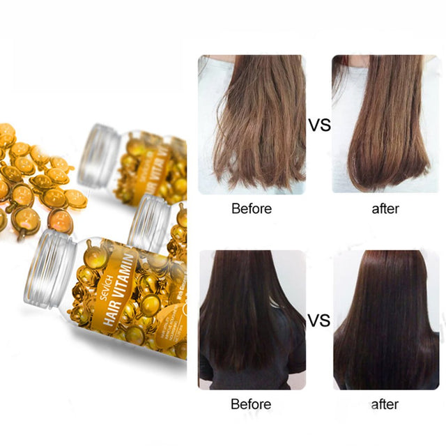 Qinghai 30Pcs/Set Repair Hair Vitamin Moisturizing Hairs Natural Smooth Silky Capsule Keratin Complex Hair Care Oil for Female